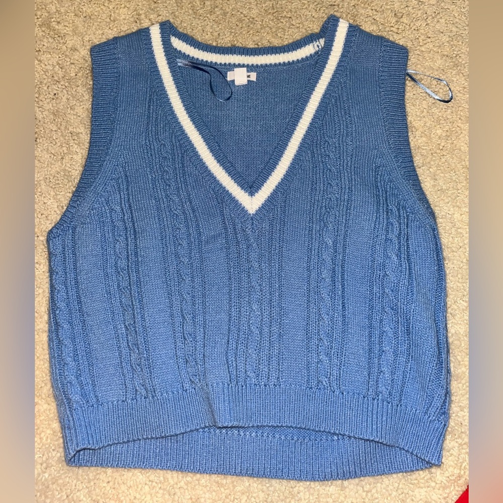 Blue knit vest